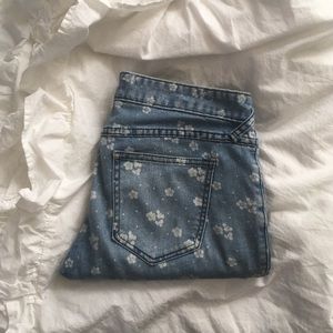 Free People ditsy floral ankle jeans